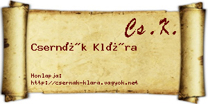 Csernák Klára névjegykártya