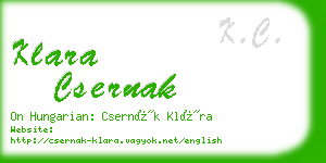 klara csernak business card